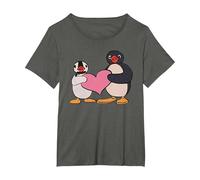 Lindo Pingu Y Pinga Penguin Sosteniendo Corazón Camiseta, Mujer Tallas Grandes, Asfalto, 4XL Grande