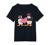 Lindo Pingu Y Pinga Penguin Sosteniendo Corazón Camiseta, Mujer Tallas Grandes, Negro, 3XL Grande