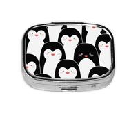 Lindo pingüino 1, pastillero Meta con 2 compartimentos, organizador portátil