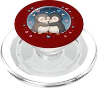 Lindo pingüino Abrazando en Burbuja Estrellada Kawaii Art Gift PopSockets PopGrip para MagSafe