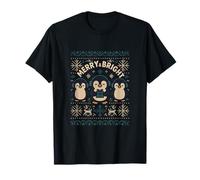 Lindo pingüino Alegre y Brillante Arte Retro Festivo Camiseta