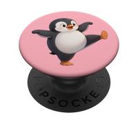Lindo pingüino Bailando Kung fu Dibujos Animados PopSockets PopGrip Adhesivo