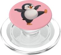 Lindo pingüino Bailando Kung fu Dibujos Animados PopSockets PopGrip para MagSafe