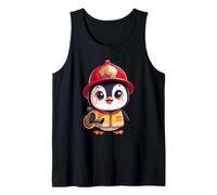 Lindo pingüino Bombero Divertido para niños Camiseta sin Mangas