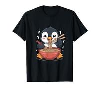 Lindo Pingüino Come Ramen Fideos con Palillos Camiseta