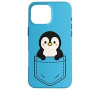 Lindo pingüino de bolsillo divertido animal de pingüino de invierno Carcasa para iPhone 16 Pro Max