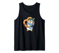 Lindo pingüino de Dibujos Animados con Pretzel diseño de Baviera Camiseta sin Mangas