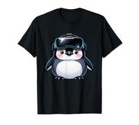 Lindo pingüino de Dibujos Animados con Realidad Virtual VR Camiseta