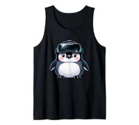 Lindo pingüino de Dibujos Animados con Realidad Virtual VR Camiseta sin Mangas