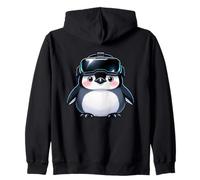 Lindo pingüino de Dibujos Animados con Realidad Virtual VR Sudadera con Capucha