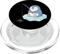 Lindo pingüino de Dibujos Animados Pesca en Hielo PopSockets PopGrip para MagSafe
