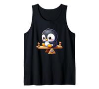 Lindo pingüino en balancín Playground Diversión Camiseta sin Mangas