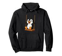 Lindo pingüino en Columpio Playground Amistad Sudadera con Capucha