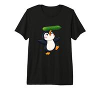 Lindo pingüino Equilibrio Pepino Dibujos Animados Arte Camiseta Premium