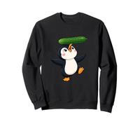 Lindo pingüino Equilibrio Pepino Dibujos Animados Arte Sudadera