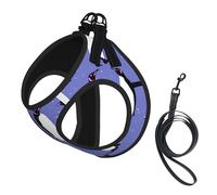 Lindo pingüino Morado,Arnés para Mascotas, arnés Reflectante Ajustable para Perros,L