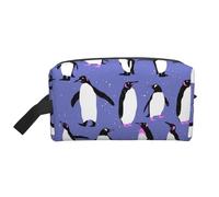 Lindo pingüino Morado, Bolsa de Maquillaje Bolsa de cosméticos Bolsa de artículos de tocador de Viaje portátil Organizador de Bolsa de Maquillaje
