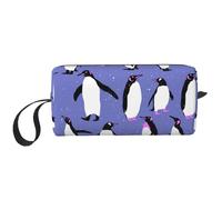 Lindo pingüino Morado, Bolsa de Maquillaje Bolsa de cosméticos Bolsa de artículos de tocador de Viaje portátil Bolsa de Maquillaje