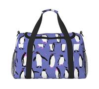Lindo pingüino Morado,Bolsas Deportivas, Bolsos de Viaje Deportivos Cruzados de Mano, Bolsas de Viaje de Gran Capacidad para Mujeres y Hombres.
