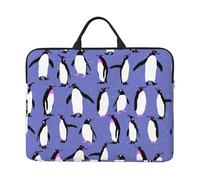 Lindo pingüino Morado,Funda para portátil de 14 Pulgadas, Funda para portátil, maletín con asa