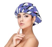 Lindo pingüino morado,Gorro de dormir de satén para adultos - Gorro de dormir elástico para mujer, cubrecabello nocturno