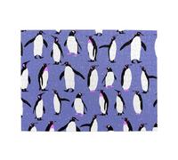 Lindo pingüino Morado, Rompecabezas de 500 Piezas para Adultos. Rompecabezas de Madera para Adultos Mayores.