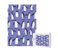 Lindo pingüino Morado,Rompecabezas de Madera de 300 Piezas para Adultos y Adolescentes.