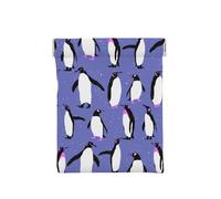 Lindo pingüino Morado, Squeeze Top Wallet Bolsa de Almacenamiento para Mujer Monedero pequeño Bolsa de Cambio