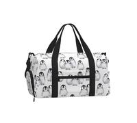 Lindo pingüino pequeño en Invierno,Bolso Deportivo Bandolera de Mano, Bolsa de Deporte, Bolsa de Viaje de Gran Capacidad para Mujeres y Hombres.