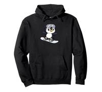 Lindo pingüino Snowboarder Deportes de Invierno diversión Sudadera con Capucha