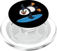 Lindo Pingüino Surfing Divertido Verano Animal Playa Surf PopSockets PopGrip para MagSafe
