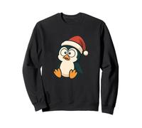 Lindo pingüino Torpe en diseño de Sombrero de Navidad Sudadera