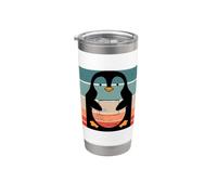 Lindo pingüino Vida silvestre minimalista Amantes de los Vaso térmico de acero inoxidable de doble pared