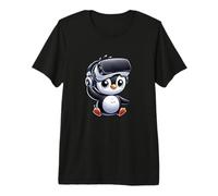 Lindo pingüino VR Gamer Comic Style Camiseta Premium