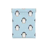 Lindo pingüino y Nieve Impresos., Squeeze Top Wallet Bolsa de Almacenamiento para Mujer Monedero pequeño Bolsa de Cambio