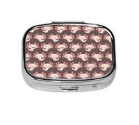 Lindo poder de ajolote, Pastillero cuadrado para bolsillo o monedero, pequeño contenedor de pastillas, organizador de pastillas de viaje