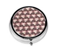 Lindo poder de ajolote, Pastillero, Pastillero redondo Pequeño contenedor de pastillas Organizador de pastillas de viaje