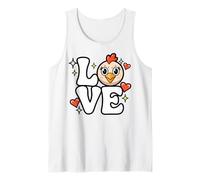 Lindo Pollo Amor Granja Animal Amante Adolescente niñas y Mujeres Camiseta sin Mangas