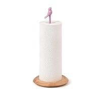 Lindo Portarrollos Papel Cocina | Soporte Papel Cocina de Madera con Pájaro Rosa | Porta Rollos de Papel Cocina para Encimera