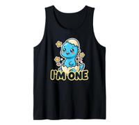 Lindo Primer cumpleaños bebé Dinosaurio un año Viejo niños niñas Camiseta sin Mangas