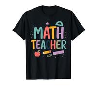 Lindo Profesor de matemáticas Escuela Aula números Humor Camiseta gráfica económica, Hombre, Negro, S