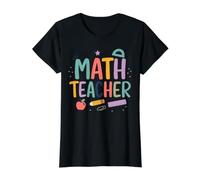 Lindo Profesor de matemáticas Escuela Aula números Humor Camiseta gráfica económica, Mujer, Negro, S