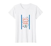 Lindo Profesor de matemáticas Rana para enseñar a educador Escolar Scooter Camiseta gráfica económica, Mujer, Blanco, XS