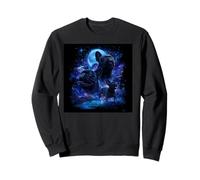 Lindo Pug Aullando a la Luna 90s Estilo Moonlight Halloween Sudadera