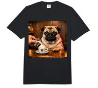 Lindo Pug para Perros Bebiendo Puppuccino Perro Taza Tendencia Comfort Colors Adult Heavyweight T-Shirt