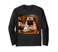 Lindo Pug para Perros Bebiendo Puppuccino Perro Taza Tendencia Manga Larga