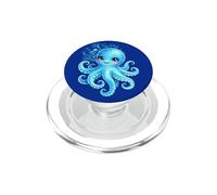 Lindo Pulpo Dibujos Animados Verde Azulado Azul Mar Bajo PopSockets PopGrip para MagSafe