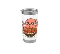 Lindo pulpo espagueti amante de la pasta Vaso térmico de acero inoxidable de doble pared