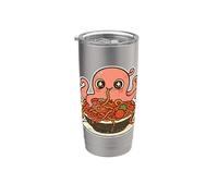 Lindo pulpo espagueti amante de la pasta Vaso térmico de acero inoxidable de doble pared