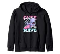 Lindo Pulpo Surfing Catch the Wave Playa Verano Sudadera con Capucha